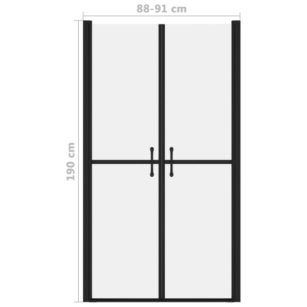 vidaXL Duschdörr frostad ESG (88-91)x190 cm Svart