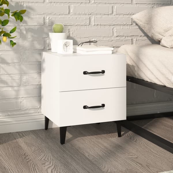 vidaXL Sängbord vit 40x35x47,5 cm Vit