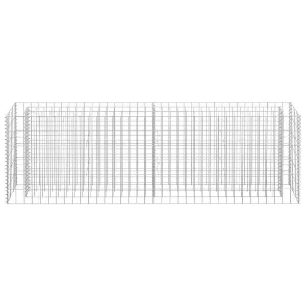 vidaXL Planteringsgabion upphöjd galvaniserat stål 180x30x60 cm Silver