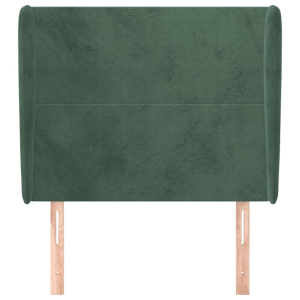 vidaXL Sänggavel med kanter mörkgrön 93x23x118/128 cm sammet Grön