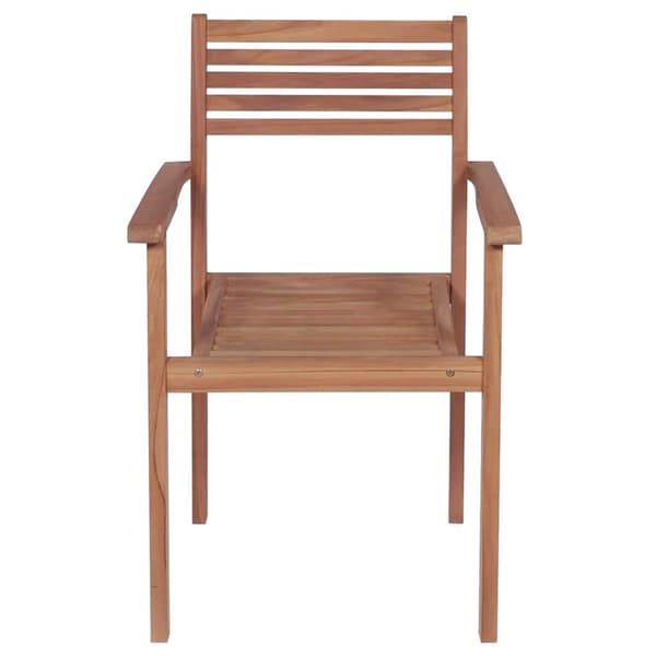 vidaXL Trädgårdsstolar med röda dynor 4 st massiv teak Röd