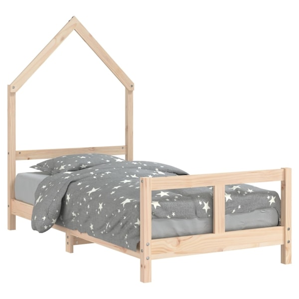 vidaXL Sängram för barnsäng 80x160 cm massiv furu Brun