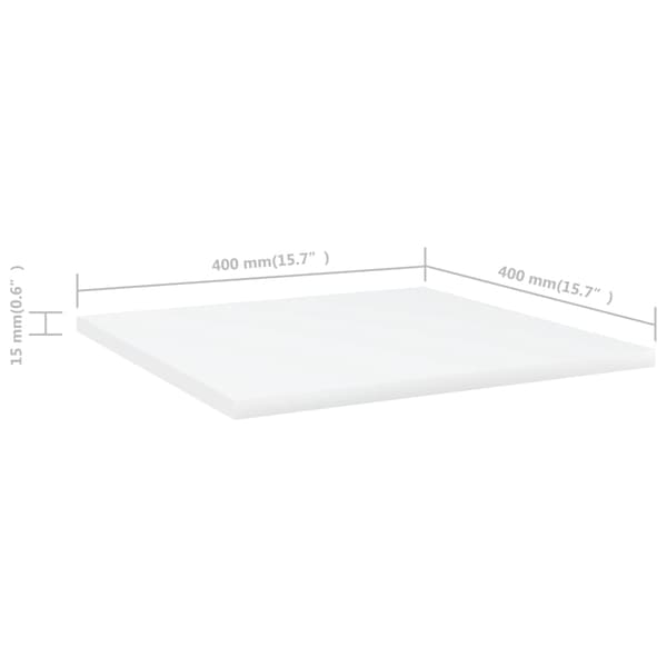 vidaXL Hyllplan 4 st vit 40x40x1,5 cm konstruerat trä Vit