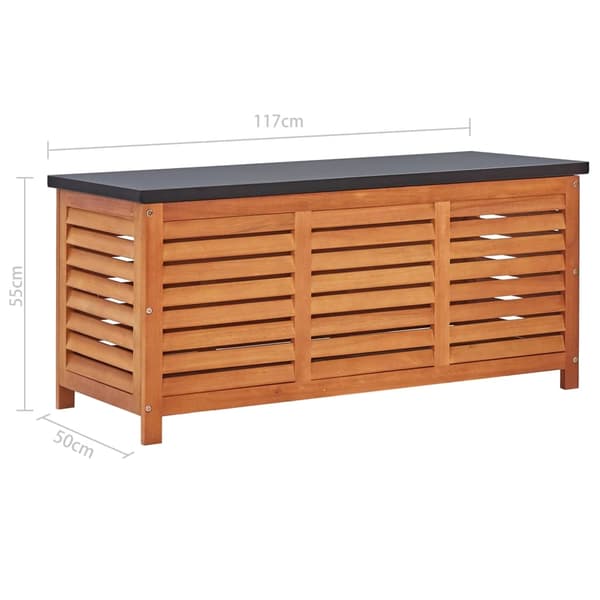 vidaXL Dynbox 117x50x55 cm massivt eukalyptusträ Brun