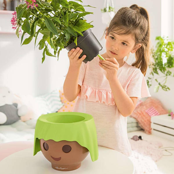 LECHUZA Odlingslåda OJO ALL-IN-ONE äppelgrön Grön