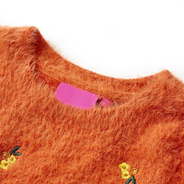 vidaXL Stickad tröja för barn orange 92 Orange