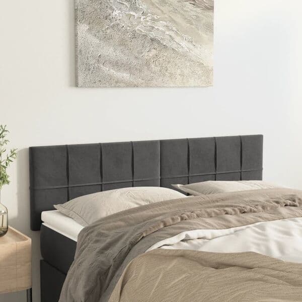 vidaXL Huvudgavlar 2 st mörkgrå 72x5x78/88 cm sammet Grå