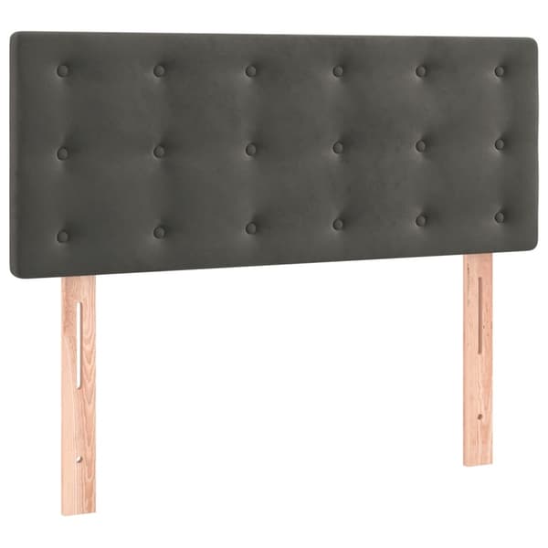vidaXL Ramsäng med madrass & LED mörkgrå 120x200 cm sammet Grå