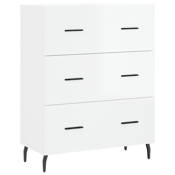 vidaXL Högskåp högglans vit 69,5x34x180 cm konstruerat trä Vit