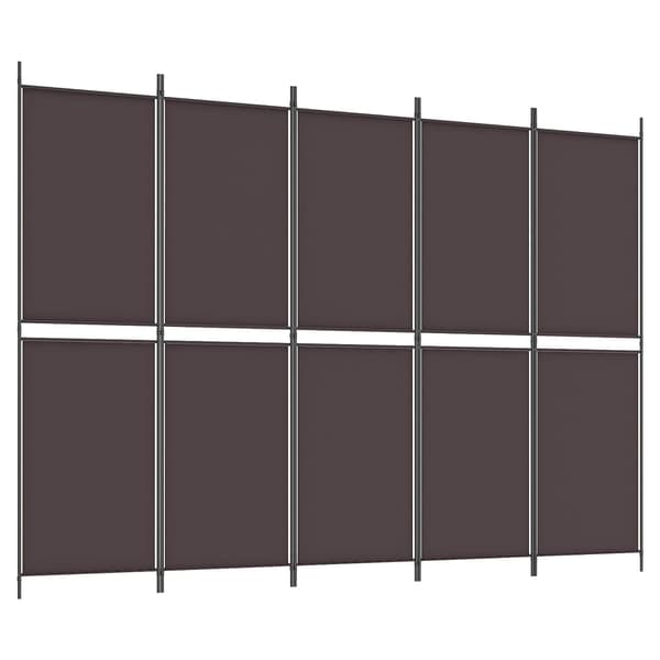 vidaXL Rumsavdelare 5 paneler brun 250x180 cm tyg Brun