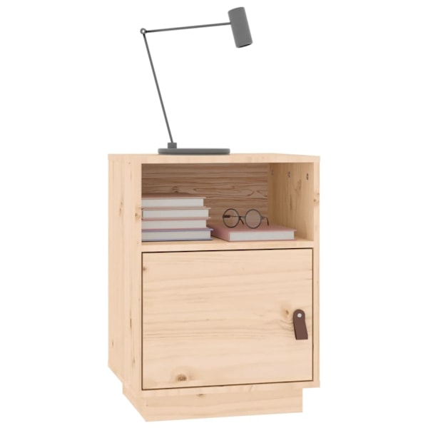 vidaXL Sängbord 40x34x55 cm massiv furu Brun