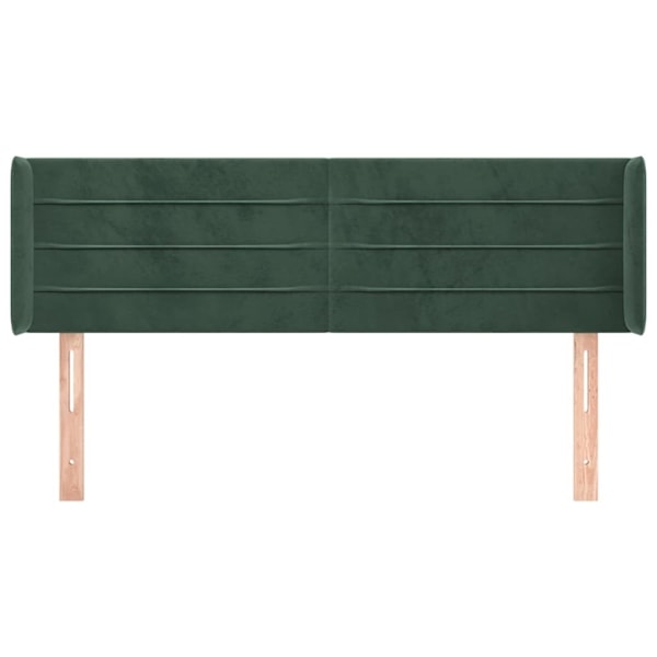 vidaXL Sänggavel med kanter mörkgrön 147x16x78/88 cm sammet Grön