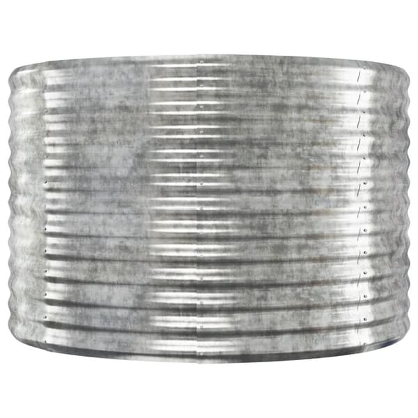 vidaXL Odlingslåda pulverlackerat stål 396x100x68 cm silver Silver