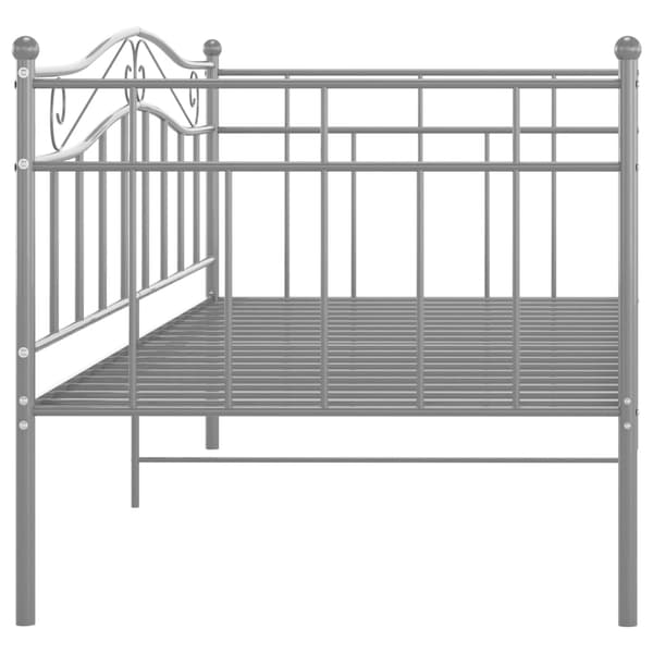 vidaXL Sängram bäddsoffa grå metall 90x200 cm grå