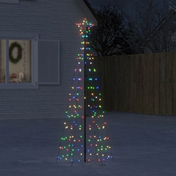 vidaXL LED julgran med spikar 220 LED flerfärgad 180 cm Flerfärgsdesign
