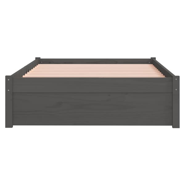 vidaXL Sängram grå massivt trä 100x200 cm Grå
