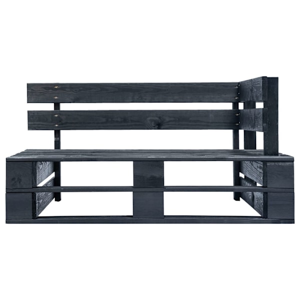 vidaXL Pallsoffa 2-sits med dynor svart impregnerad furu Svart