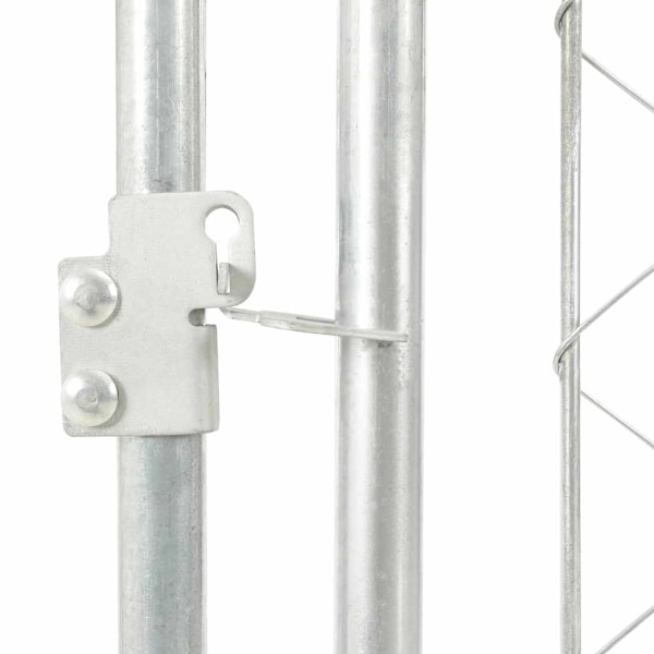 vidaXL Hundgård med tak för utomhusbruk 200x100x125 cm Silver