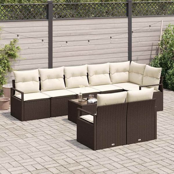 vidaXL Soffset 9 pcs Brun konstrotting Brun