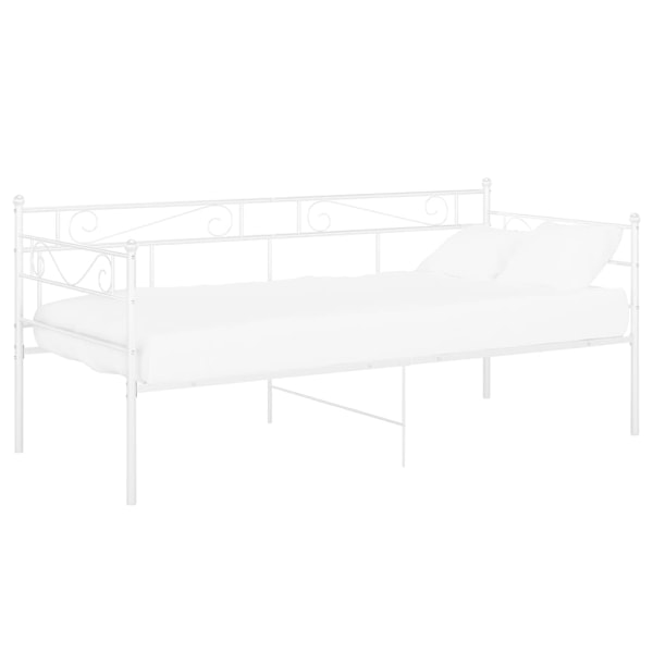 vidaXL Sängram bäddsoffa vit metall 90x200 cm Vit