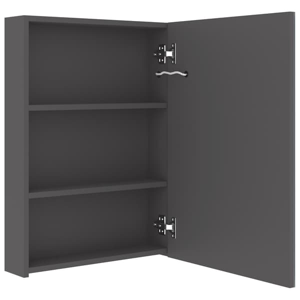 vidaXL Spegelskåp med LED grå 50x13x70 cm grå