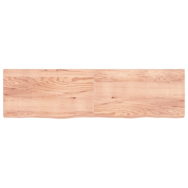 vidaXL Bordsskiva ljusbrun 220x60x(2-6) cm behandlad massiv ek Brun