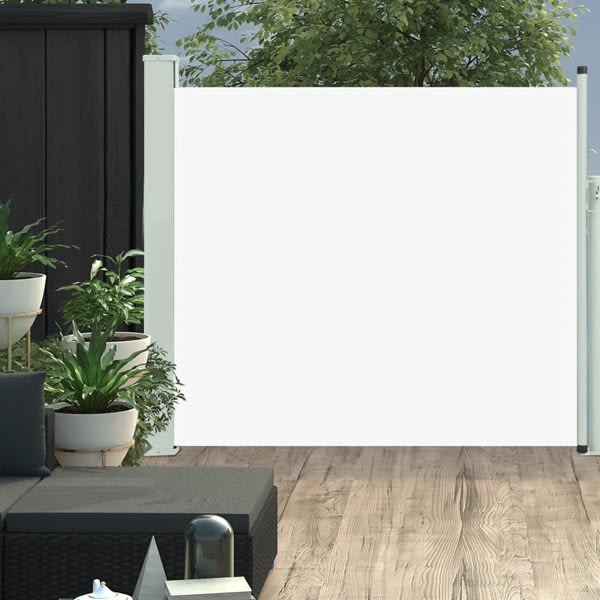 vidaXL Infällbar sidomarkis 100x300 cm gräddvit Creme