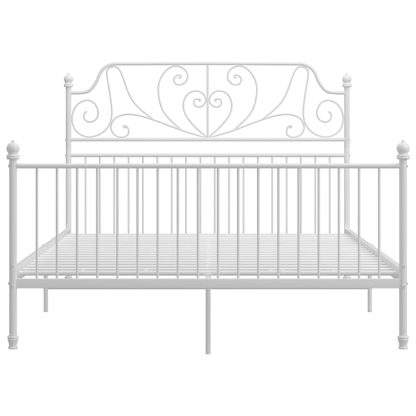 vidaXL Sängram med huvudgavel utan madrass vit 160x200 cm metall Vit