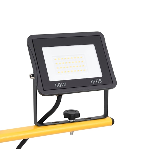 vidaXL Strålkastare med stativ 2x50 W LED varmvit Svart