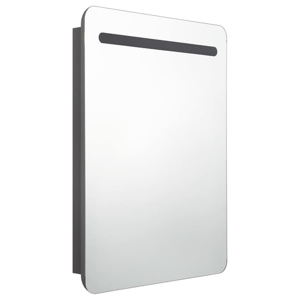 vidaXL Badrumsspegel med skåp LED grå 60x11x80 cm grå