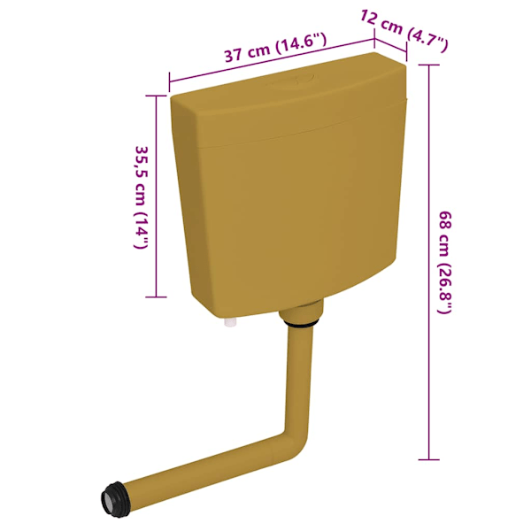 vidaXL Cistern till toalett med botten inlopp 3/6 L currygul Gul