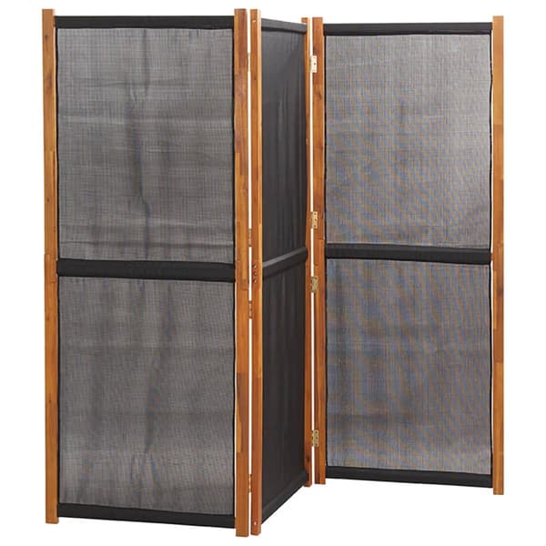 vidaXL Rumsavdelare 3 paneler svart 210x180 cm art
