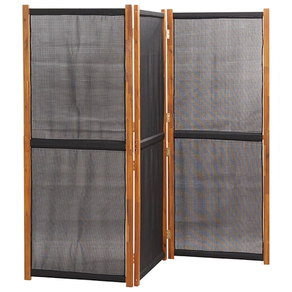vidaXL Rumsavdelare 3 paneler svart 210x180 cm Svart