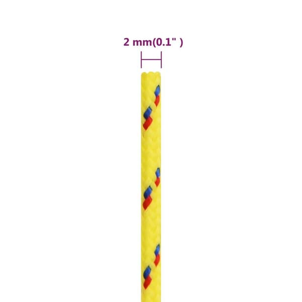vidaXL Båtlina gul 2 mm 500 m polypropen