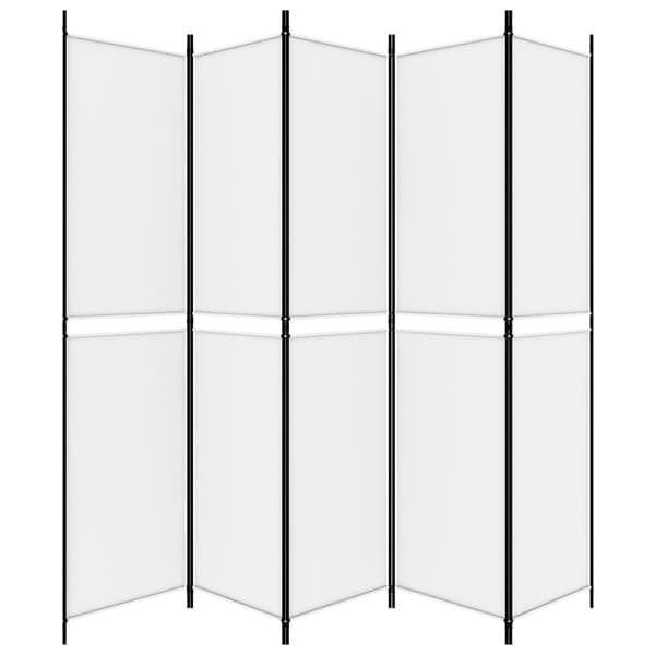 vidaXL Rumsavdelare 5 paneler vit 250x220 cm tyg Vit