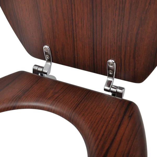vidaXL Toalettsitsar med lock 2 st MDF brun Brun