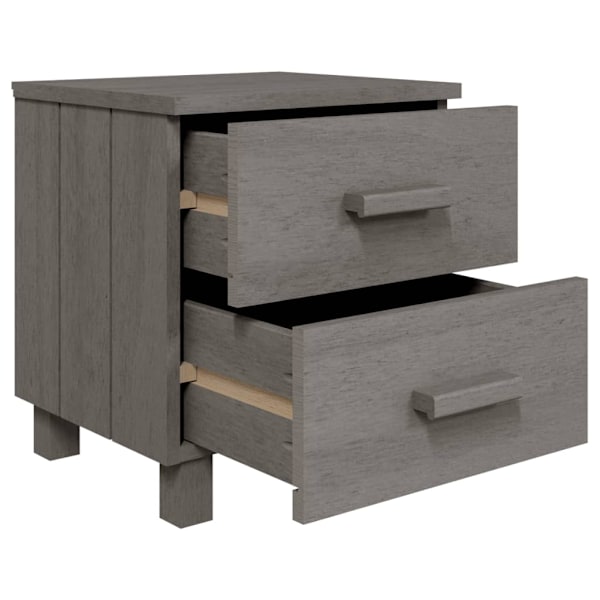 vidaXL Sängbord HAMAR ljusgrå 40x35x44,5 cm massiv furu grå