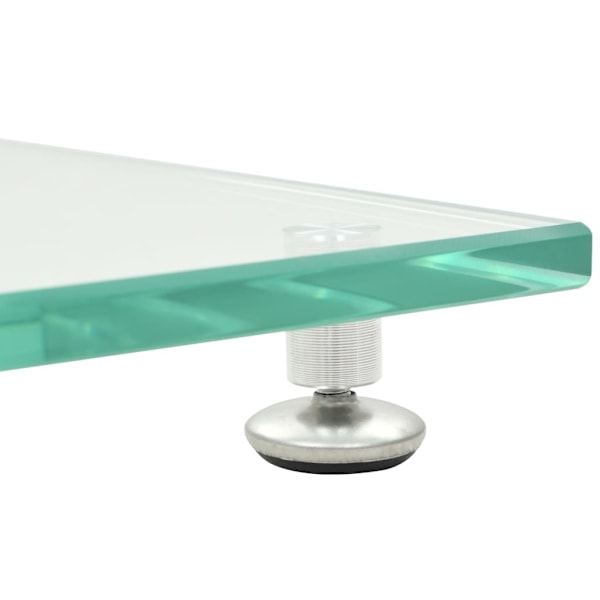 vidaXL Högtalarstativ 2 st härdat glas 2 pelare silver Silver