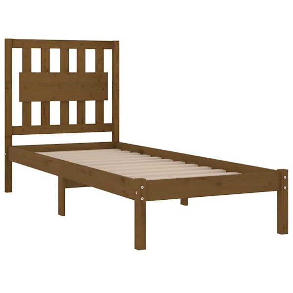 vidaXL Sängram honungsbrun massiv furu 100x200 cm enkelsäng Brun