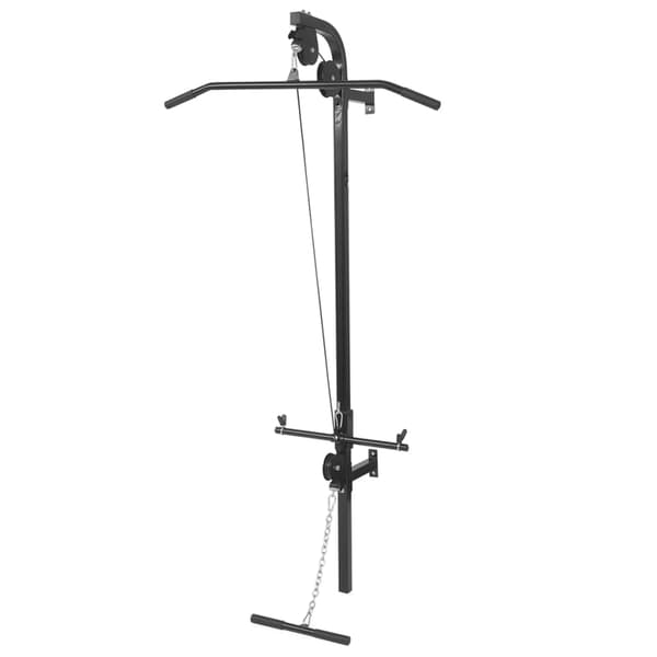 vidaXL Väggmonterat power tower med viktskivor 40 kg Svart