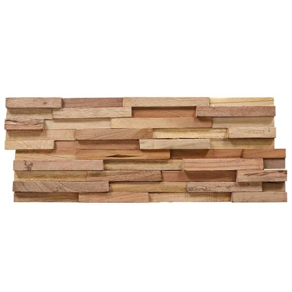 vidaXL Väggbeklädnad 3D 10 st 1,08 m² massiv teak Brun
