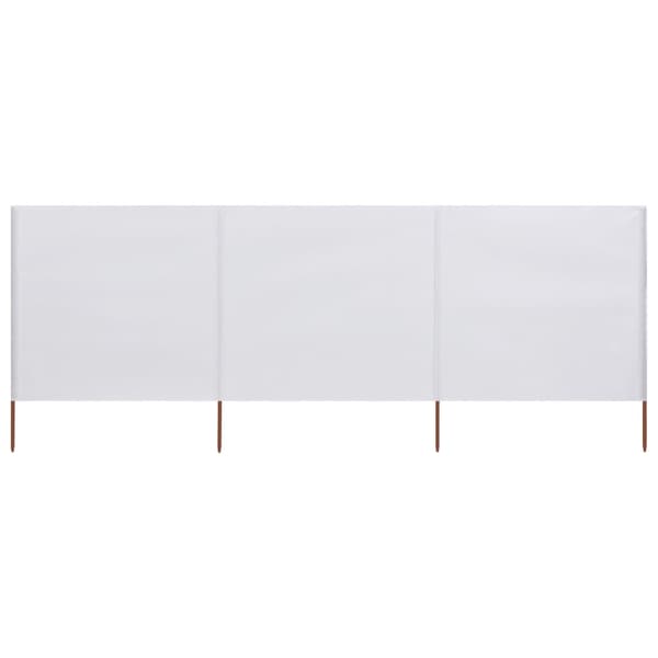vidaXL Vindskydd 3 paneler tyg 400x120 cm vit Vit