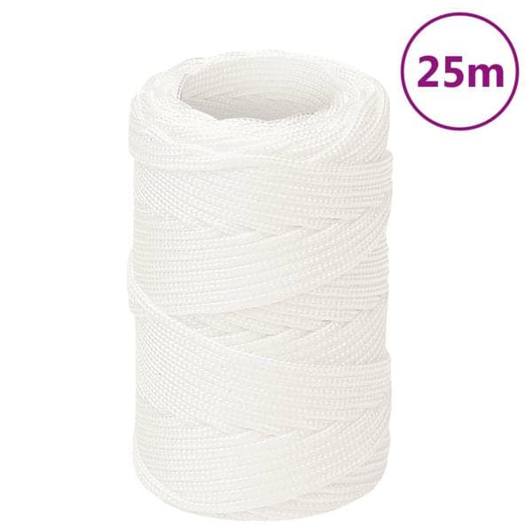 vidaXL Båtlina helvit 2 mm 25 m polypropylen