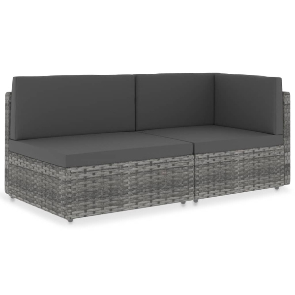 vidaXL Modulsoffa 2-sits konstrotting grå grå