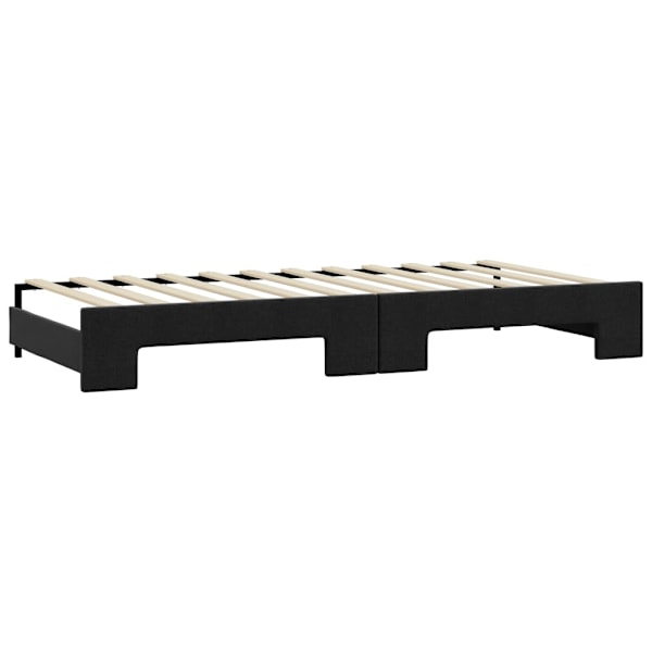 vidaXL Dagbädd utdragbar svart 90x200 cm tyg Svart