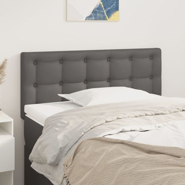 vidaXL Sänggavel grå 80x5x78/88 cm konstläder Grå