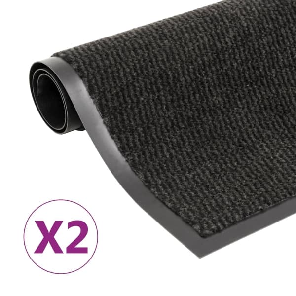 vidaXL Dörrmattor 2 st rektangulär tuftad 90x150 cm svart Svart