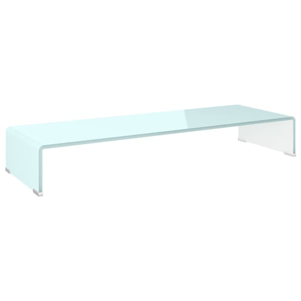 vidaXL TV-bord glas vit 90x30x13 cm Vit