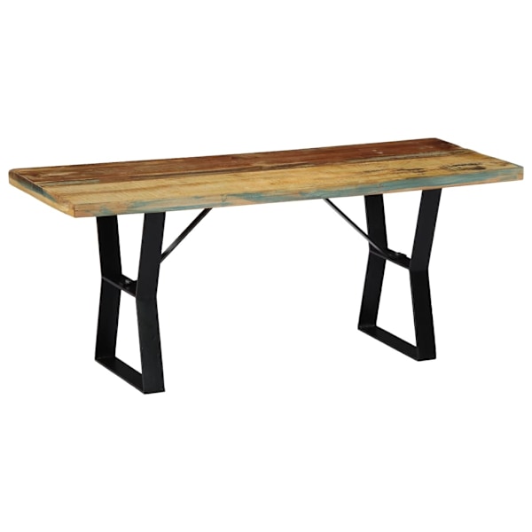 vidaXL Bänk 110 cm massivt återvunnet trä multifärg