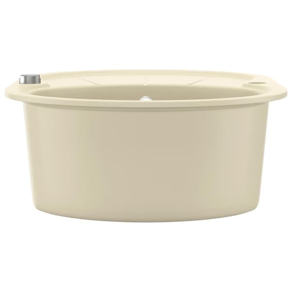 vidaXL Diskho granit enkel oval beige Beige